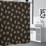 Gold Heart (NOT Real) Glitter Print Shower Curtain