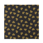 Gold Heart (NOT Real) Glitter Print Silk Bandana