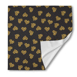Gold Heart (NOT Real) Glitter Print Silk Bandana