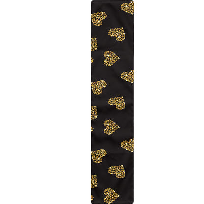 Gold Heart (NOT Real) Glitter Print Table Runner