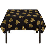 Gold Heart (NOT Real) Glitter Print Tablecloth