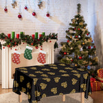 Gold Heart (NOT Real) Glitter Print Tablecloth