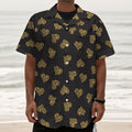 Gold Heart (NOT Real) Glitter Print Textured Short Sleeve Shirt