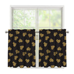 Gold Heart (NOT Real) Glitter Print Tier Curtains