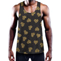 Gold Heart (NOT Real) Glitter Print Men's Workout Tank Top