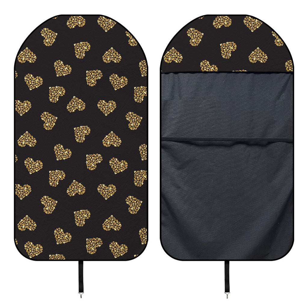 Gold Heart (NOT Real) Glitter Print Waterproof Car Seat Cover