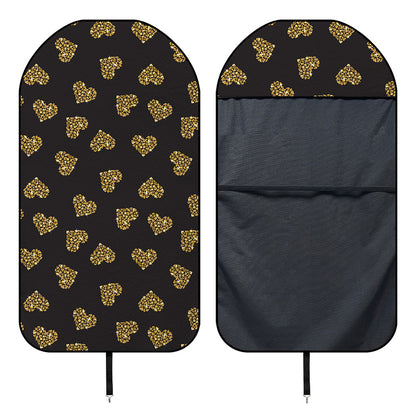 Gold Heart (NOT Real) Glitter Print Waterproof Car Seat Cover