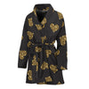 Gold Heart (NOT Real) Glitter Print Women's Bathrobe