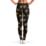 Gold Heart (NOT Real) Glitter Print Women's Leggings