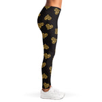 Gold Heart (NOT Real) Glitter Print Women's Leggings