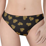 Gold Heart (NOT Real) Glitter Print Women's Thong