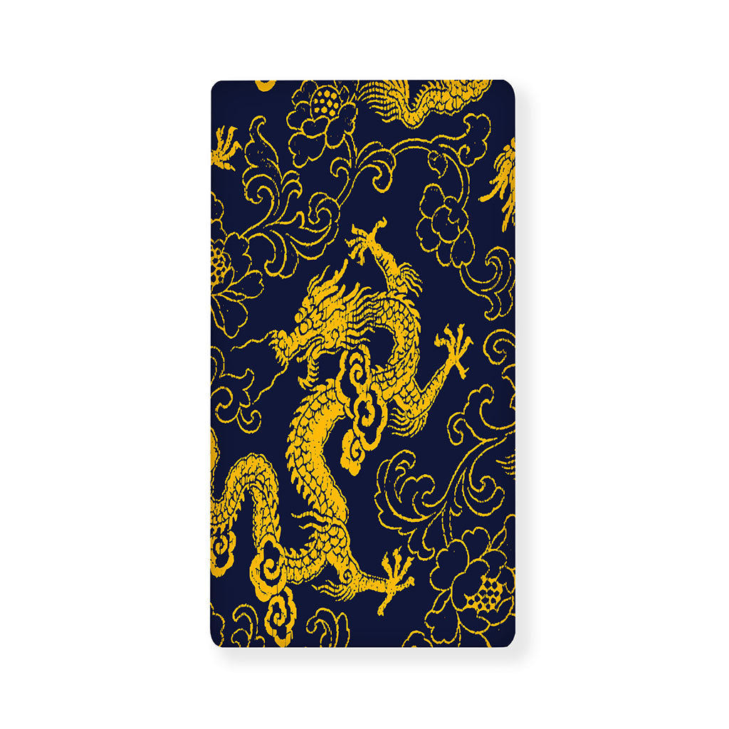 Gold Japanese Dragon Pattern Print Baby Crib Sheet
