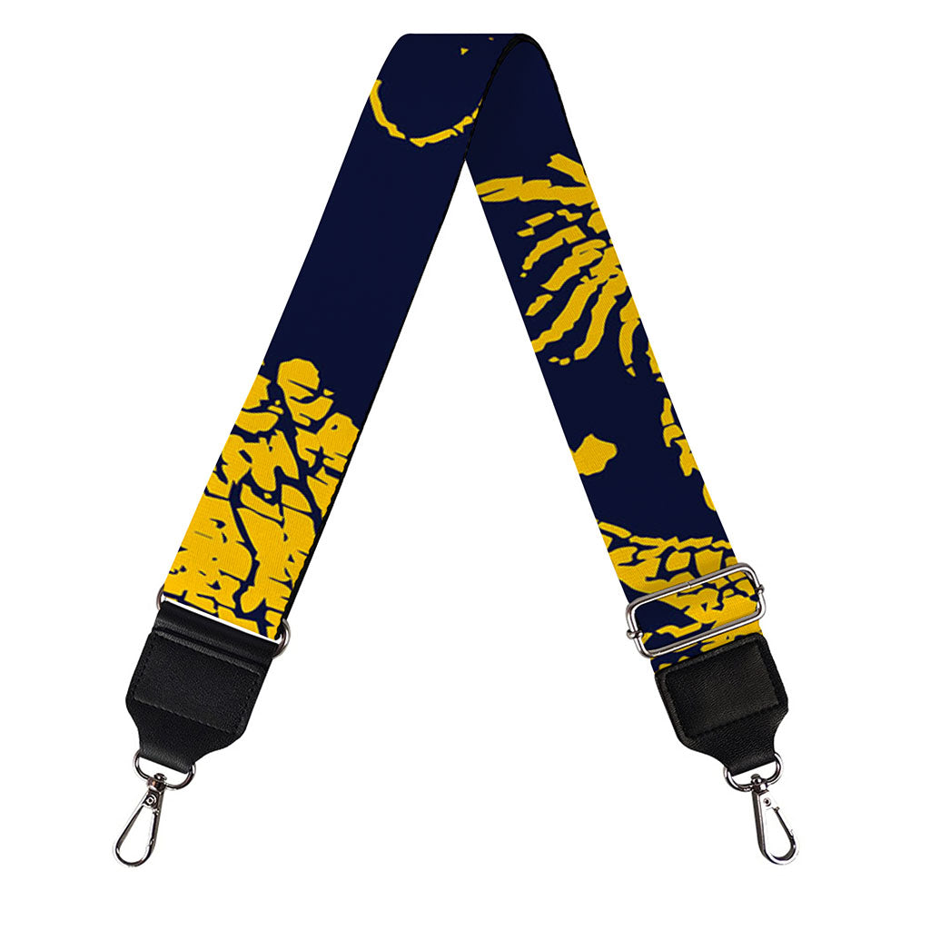 Gold Japanese Dragon Pattern Print Bag Strap