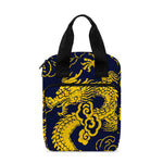 Gold Japanese Dragon Pattern Print Bible Tote Bag