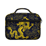 Gold Japanese Dragon Pattern Print Briefcase Bible Bag