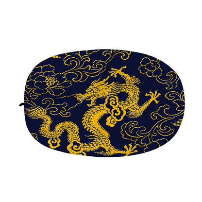 Gold Japanese Dragon Pattern Print Car Side Mirror Covers
