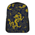 Gold Japanese Dragon Pattern Print Casual Backpack