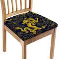 Gold Japanese Dragon Pattern Print Chair Cushion Cover