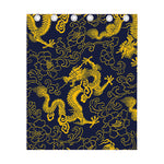 Gold Japanese Dragon Pattern Print Curtain