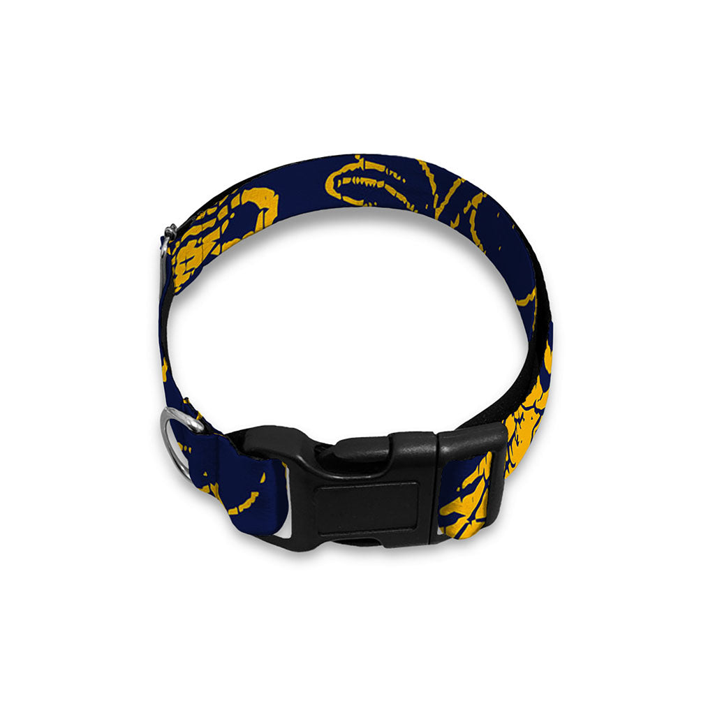 Gold Japanese Dragon Pattern Print Dog Collar