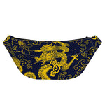 Gold Japanese Dragon Pattern Print Fanny Pack
