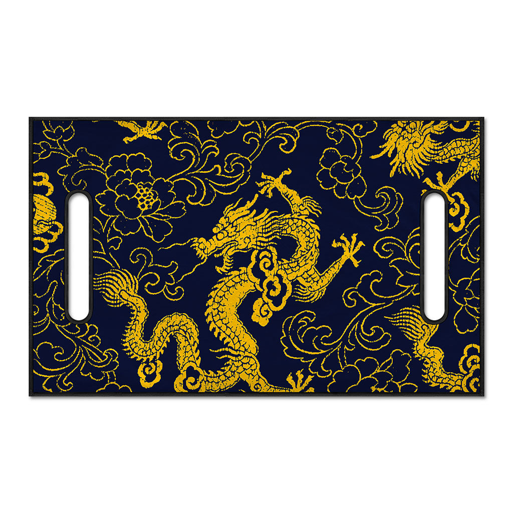Gold Japanese Dragon Pattern Print Golf Cart Seat Cover