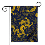 Gold Japanese Dragon Pattern Print House Flag