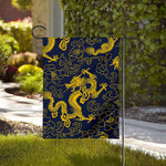 Gold Japanese Dragon Pattern Print House Flag