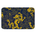 Gold Japanese Dragon Pattern Print Indoor Door Mat