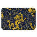 Gold Japanese Dragon Pattern Print Indoor Door Mat