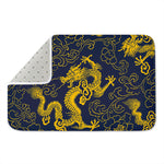 Gold Japanese Dragon Pattern Print Indoor Door Mat