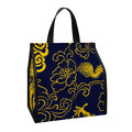 Gold Japanese Dragon Pattern Print Insulated Lunch Tote