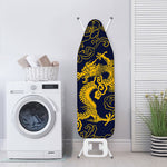 Gold Japanese Dragon Pattern Print Ironing Board Cover