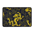 Gold Japanese Dragon Pattern Print Kitchen Mat