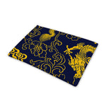 Gold Japanese Dragon Pattern Print Pet Cooling Mat Cover