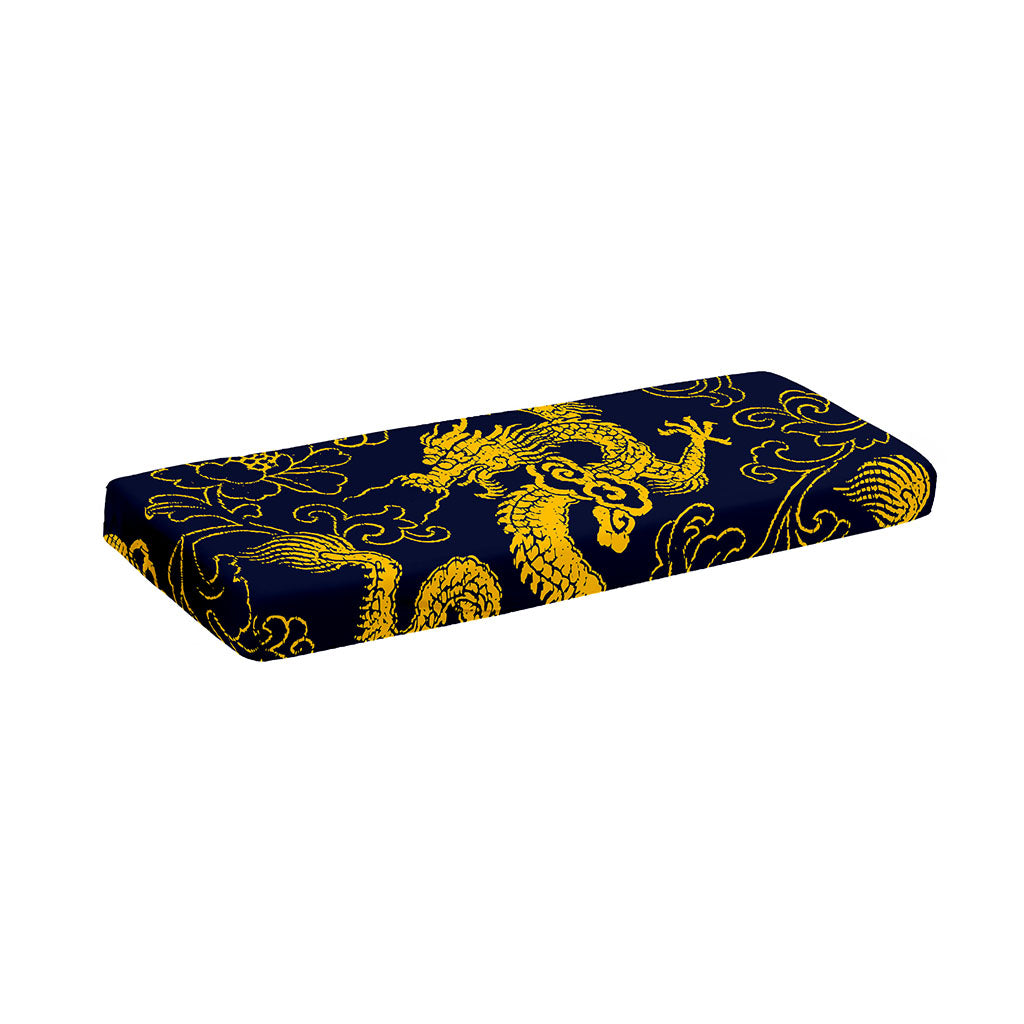 Gold Japanese Dragon Pattern Print Piano Keyboard Cover