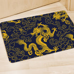 Gold Japanese Dragon Pattern Print Polyester Doormat