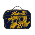 Gold Japanese Dragon Pattern Print Portable Lunch Bag