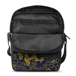Gold Japanese Dragon Pattern Print Rectangular Crossbody Bag