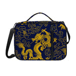 Gold Japanese Dragon Pattern Print Shoulder Strap Bible Bag