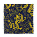 Gold Japanese Dragon Pattern Print Silk Bandana