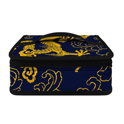 Gold Japanese Dragon Pattern Print Small Lunch Bag
