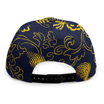 Gold Japanese Dragon Pattern Print Snapback Cap