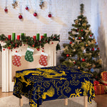 Gold Japanese Dragon Pattern Print Tablecloth