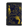 Gold Japanese Dragon Pattern Print Trifold Wallet