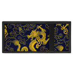 Gold Japanese Dragon Pattern Print Trifold Wallet