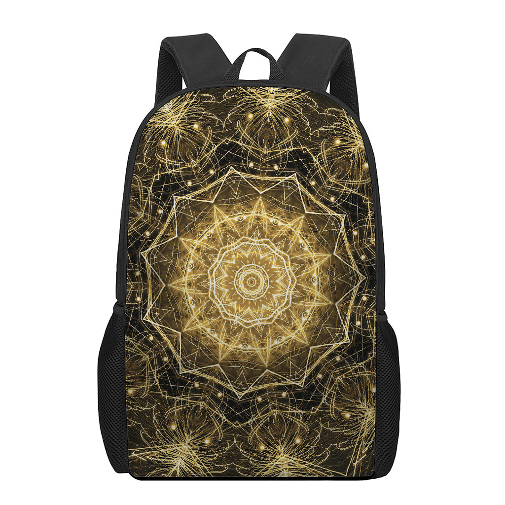 Gold Kaleidoscope Print 17 Inch Backpack