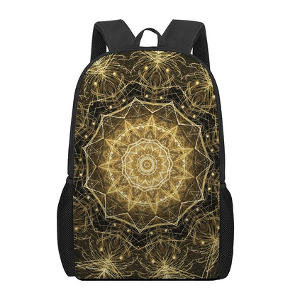 Gold Kaleidoscope Print 17 Inch Backpack