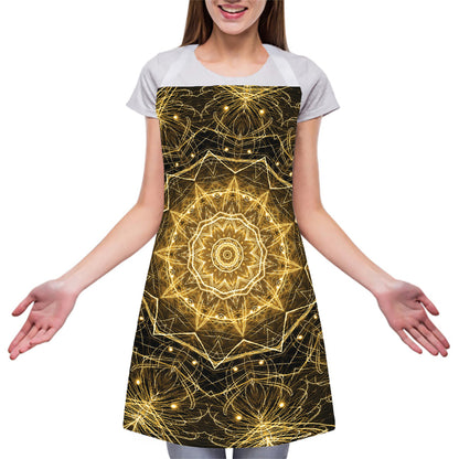 Gold Kaleidoscope Print Adjustable Apron