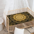 Gold Kaleidoscope Print Baby Crib Sheet